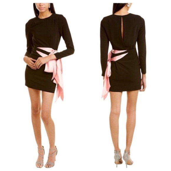 RONNY Kobo Freya Pink Bow Long Sleeve Retro 80’s Style Cocktail Mini Medium NEW - Picture 3 of 14